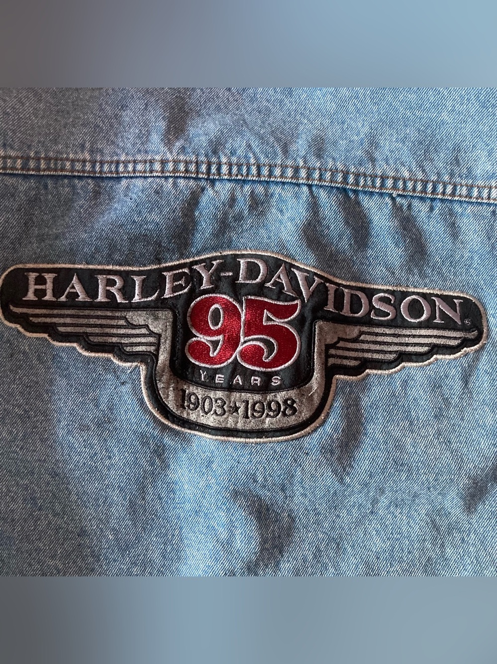 Harley-Davidson SZ M Light Blue Denim Jacket.Vintage 1998